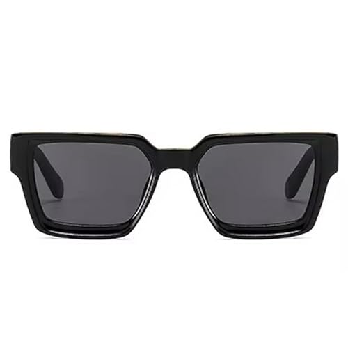 Image of Square Frame Sunglasses for Women Men Trendy Chunky Rectangle Sun Glasses Black Shades UV400 Protection