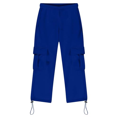 Boy's Baggy Cargo Sweatpants Open Bottom Elastic Waist Drawstring Sweat Pants Active Workout Joggers with Pockets 3-14Years4