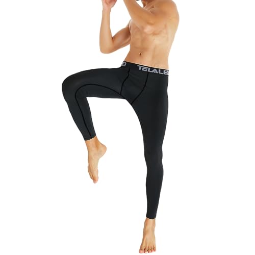TELALEO 4 Pack Men's Compression Pants Leggings Sports Tights Athletic Baselayer Workout Running Black/Charcoal XL/02