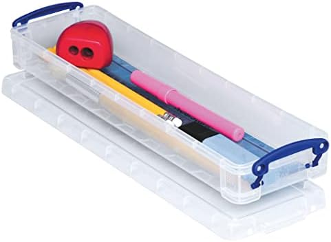 Really Useful Box 0.8 Litre Plastic Storage Box Clear (Pack of 4)