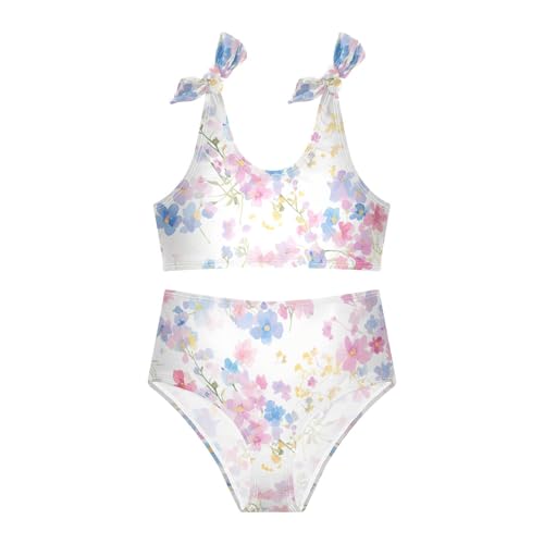 KLL Colourful Small Liberty Blooming Girls 2 Piece Bikini Set Beach Swimsuit Swimming Suits Adjustable Shoulder Strap3