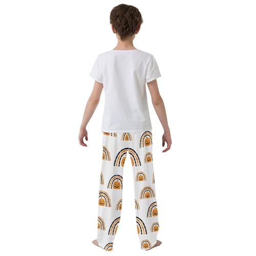 Boys' Pants Halloween Pumpkins and Rainbow Long Bottoms Jogger Pants Elastic Waist Trousers with Pockets S-XL3