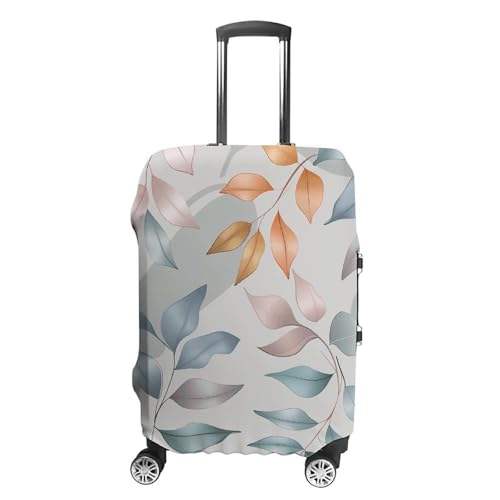 Different Leaf Patterns Elastic Luggage Cover Suitcase Protector for 19-32 Inch Suitcases | Universal Stretchable Travel Bag Cover | Anti-Scratch, Washable with Zipper Closure L