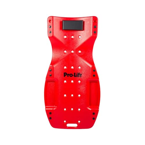 Pro-Lift Mechanic Plastic Creeper 48 Inch - Blow Molded Ergonomic HDPE Body with Padded Headrest & Dual Tool Trays - 440 Lbs Capacity Orange