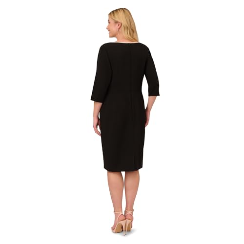 Image of Adrianna Papell Tipped Crepe Tie Dress