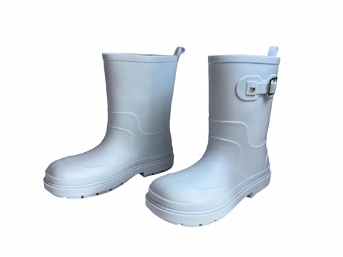 A2Z 4 Kids Botas de agua con hebilla de PVC para niños y niñas, impermeables, a media pantorrilla, suela antideslizante, botas de agua para exteriores, escuela, caminar, tallas 9K 6, Aqua, 33 EU