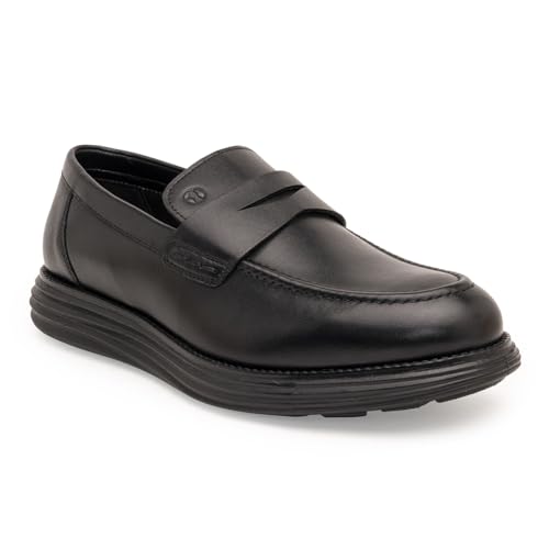 Image of Thomas Crick Sophisticated Dual-Tone Leather Loafers with Enhanced Comfort