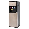 Water Cooler Dispenser - Bottom Loading for 5 Gallon Bottles, 3 Temperatures (Hot/Cold/Room), Champagne Gold, No-Lift Design