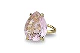 Anemone Jewelry Encantador Anillo de Cuarzo Rosa en Oro de 14K - Joyería Rosa para Regalos y Uso Personal - Prom, Cumpleaños, Joyas de Amor - Caja de Joyas Gratis