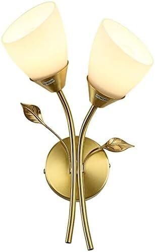 JKJZSALJ Wall Lamp Gold Glass Wall Lights Bathroom Vanity Light Flower Design Wall Sconce Lighting Fixture Brushed Brass Finish Wall Mount Sconce,Chandelier,35Cm,33cm