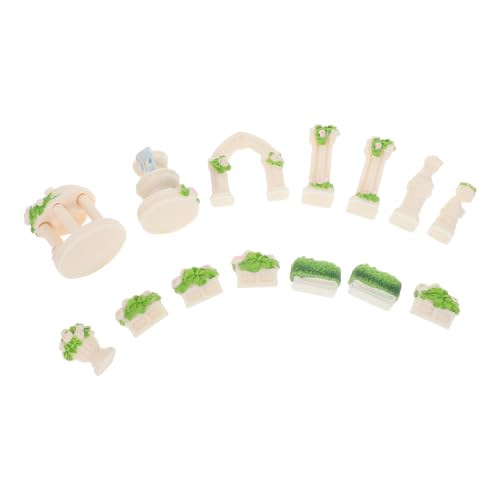 Beaupretty Miniature Resin Fairy Garden Gazebo Set with Mini Fountain