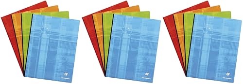 Cahier brochure Clairefontaine 24x32 cm à petits carreaux avec couverture carte pelliculée