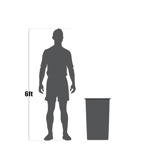 Image of 25 Gallon Brown Square Trash Can, Plastic, Commercial Use