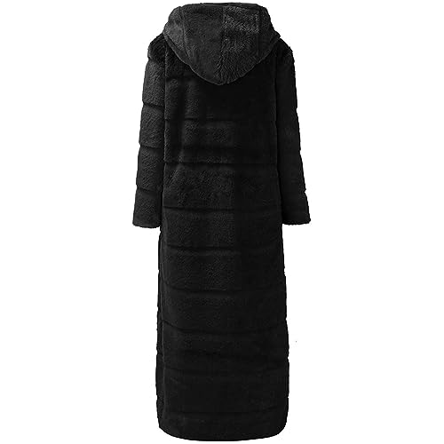 Winter Coats for Women Faux Fur Coat with Hood Plus Size Warm Fashion Fuzzy Open Front Long Cardigan Sherpa Overcoat3