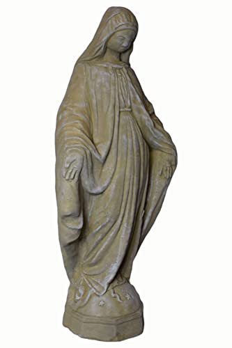 Solid Rock Stoneworks 26in Virgin Mary Stone Statue Desert Sand Color