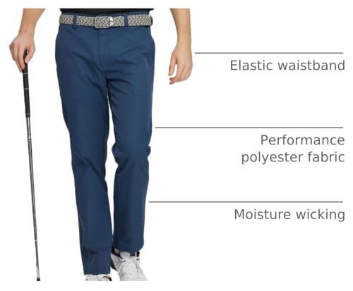 Image of M MAELREG Golf Pants Men Quick Dry - 30 inch /32 inch /34 inch Stretch Lightweight 5 Pockets Water-Resistant Casual Mens Dress Pants