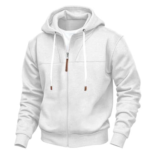 Mens Full Zip Hoodies Fashion Fleece Drawstring Hooded Sweatshirts Jackets - image 2