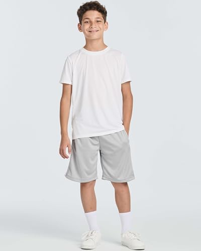 Real Essentials 5-Pack: Boys' Quick-Dry Active Athletic Performance Shorts with Pockets - Youth Gym Activewear (4-18 Years) 6