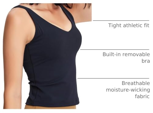 Image of POSHDIVAH Longline Sports Bra Workout Tank Tops | Padded, Removable Pads, Built in bra, Wirefree, Buttery Smooth, Soft, Fitness, Running, Yoga, Wide Straps, U-back