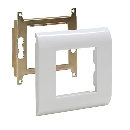 Waytex 37253 Plaque de finition murale, Support pour Plastron, Fixation à Vis, Type Mosaic, Blanc