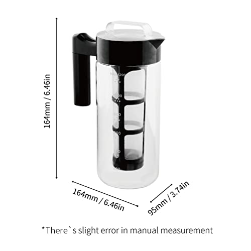 Watchget Cold Brew Coffee Maker, 44Oz Borosilicate Glass Iced Coffee Maker And Tea Infuser With Leak-Proof Lid Cold Brew Pitcher With Mesh Filter, 1.3L #TOP4