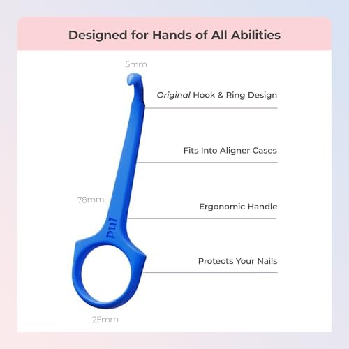 PUL Pack of 3 Reusable Clear Aligner Removal Tool — Compatible with Invisalign, Removable Braces, Retainers & Trays – Easy-to-Use Device Remover, Dental & Oral Hygiene Care Product – Blue