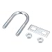 METALLIXITY U Bolts 2 Sets (M8x27x59mm), Round U Bolt Steel with Nut and Plate - for Construction, Pipe