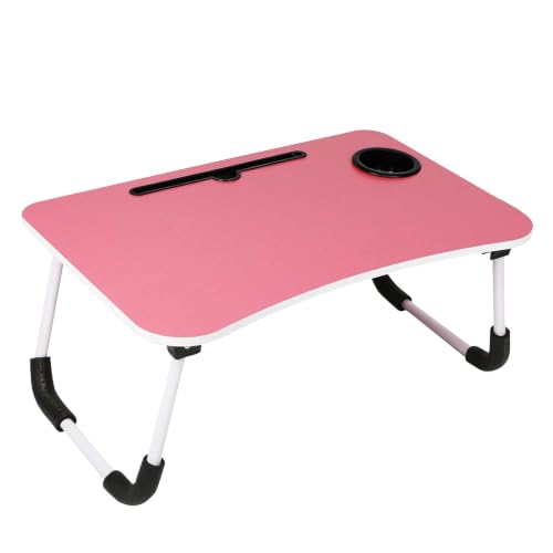 Image of VAAYU Multi-Purpose Laptop Table, Study Table| Bed Table| Adjustable Height, Portable for Office, Work Form Home | DIY Table, Easy to Assemble, Engineered (Old-Pink)