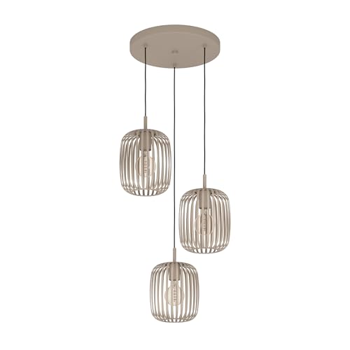 EGLO Pendellampe Romazzina, 3-flammige Pendelleuchte über Esstisch, runde Hängeleuchte aus Metall in Sandfarben, Hängelampe mit E27 Fassung, Ø 46 cm EGLO Pendellampe Romazzina, 3-flammige Pendelleuchte über Esstisch, runde Hängeleuchte aus Metall in Sandfarben, Hängelampe mit E27 Fassung, Ø 46 cm