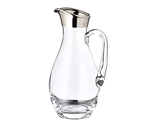 Edzard caraffa/Vaso Johnny, Cristallo soffiato a Mano con Bordo di Platino, Altezza 30 cm, Diametro 14 cm, capienza 1,8 Litri