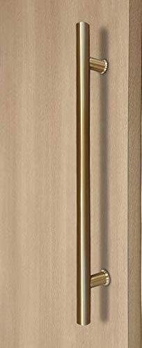 StrongarModern & Contemporary Round Bar/Ladder/H-Shape Style 457mm / 18 inches Push-Pull Stainless-Steel Door Handle - Satin Brass Finish