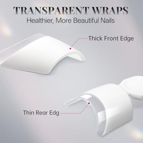 Krofaue French Nail Tips - 120PCS Acrylic White Fake Nails Art Tips 12 Sizes Half Cover False Nails Wrap Edge Square Nails with Case for DIY Nail Extensions