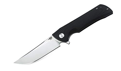 BESTECH KNIVES Paladin Linerlock Folding Knife G10 Series - Stonewash/Satin Blade/Black