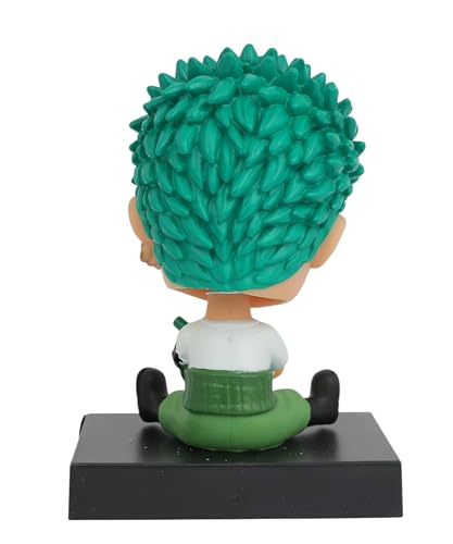 Image of Daiyamondo Polyvinyl Chloride Super Hero Anime Action Figure Bobble Head for Car Dashboard Office & Study Table Decoration for Everyone (Zoro One Piece, 9 Cm, 7.5 Cm)