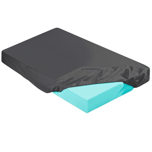 HunnmingRe 2-3 Inch Mattress Topper Cover (Only Cover) Memory Foam Protector Microfiber Memory Foam for Latex Mattress Topper Gel RV(Twin 75 x 38 Inch Dark Gray)
