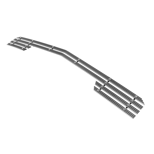 Image of APS Compatible with Chevy Silverado 1500 2014-2015 Lower Bumper Aluminum Chrome Polished Wide Channel with Rivet Studs Billet Front Grill Grille Insert C65990F