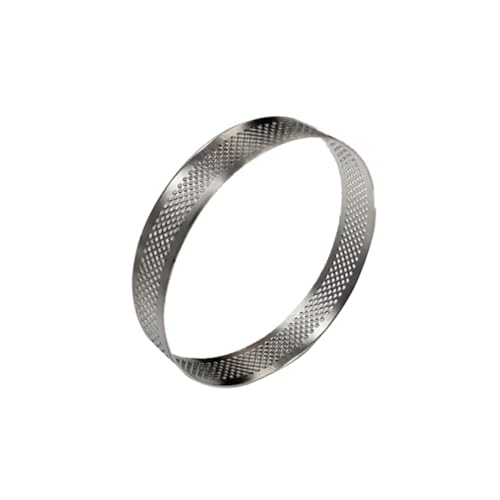 DIYEAH Molde Redondo de Acero Inoxidable para Tartas Mousse y Quiches Herramienta Resistente y Antiadherente para Hornear Postres Pequeños Pasteles y Tartaletas
