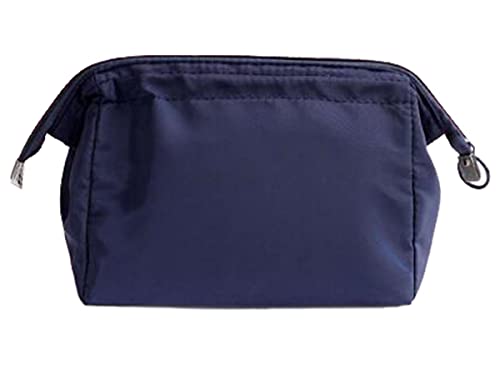 NOVAGO Petite Trousse de Toilette Compact Pliable, Trousse Maquillage, Pochette cosmétique Fleurie Style Japonais (Bleu Foncé)