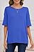 RUBZOOF Maternity T Shirts for Women Short Sleeve Casual Pregnancy Tee Tops Crewneck Comfy Maternity Tunic Royal Blue XL