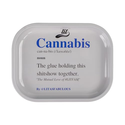 Image of LIT Metal Rolling Tray (White Edition) for Cigarette, Smoking Ash Bowl, Smoke Tray, Size 18x14cm (LITAF Accessories)