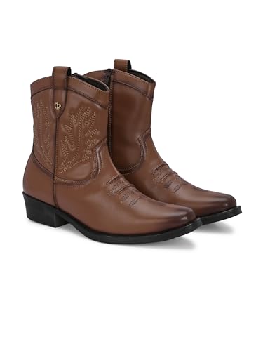 Image of Delize Black /Tan Cow Boy Chelsea Boots for Men's