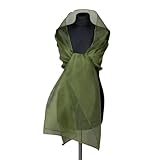  Chal organza color verde hierba khaki marron novia boda novia para vestido de fiesta