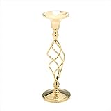 Material: Latón NKlaus Candelabro 23cm Alto latón Dorado Brillante para Velas de Mesa Ø 2cm Velas de Palo Look clásico Moderno decoración Bautizo Boda 2874