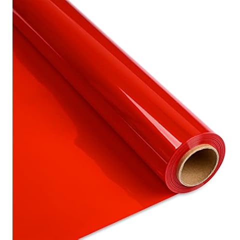 POPGIFTU Red Cellophane Wrap Roll, Translucent Red Cellophane Wrapping Paper(30M x 86CM), Colored Cellophane Rolls for Gift Baskets, DIY Arts Crafts Decoration and More Cover