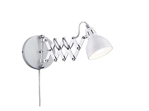Applique murale réglable en blanc avec articulation en ciseaux max. 53 cm