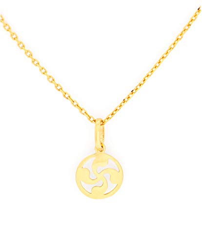 Pendentif Lauburu or 18k, le cadeau symbolique idéal pour une naissance