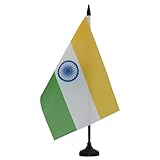 AZ FLAG - Tischflagge Indien - 21x14 cm - Indische Tischfahne 14 x 21 Cm - Flaggen