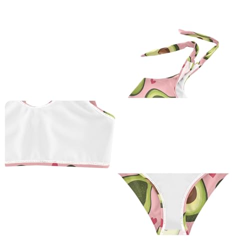 Wusikd Cute Avocados Girls Swimsuits Two Piece Hearts Pink Swimwear Bikini Set for for Girls Size 3T4