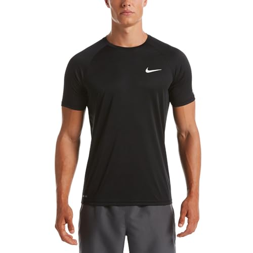 Nike Swim Shirt Mixte Noir S : T-Shirt Natation Anti-Frottement et Protection Eau