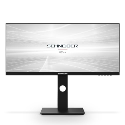 Schneider Monitor de 26', Sin Marcos, FullHD, (2560 x 1080p, LED, IPS, 21:9, 75 Hz, 4 ms, 1000:1, 300 CD/m2, 178°, HDMI) Negro